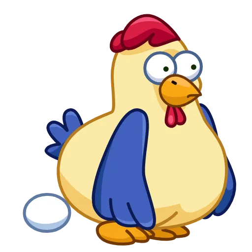 Стикер 26 😶 Chick - смайлы из набора стикеров с Шайтан курочкой