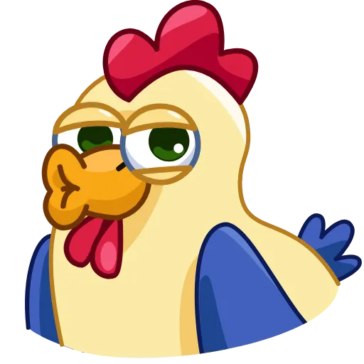 Стикер 20 😶 Chick - смайлы из набора стикеров с Шайтан курочкой
