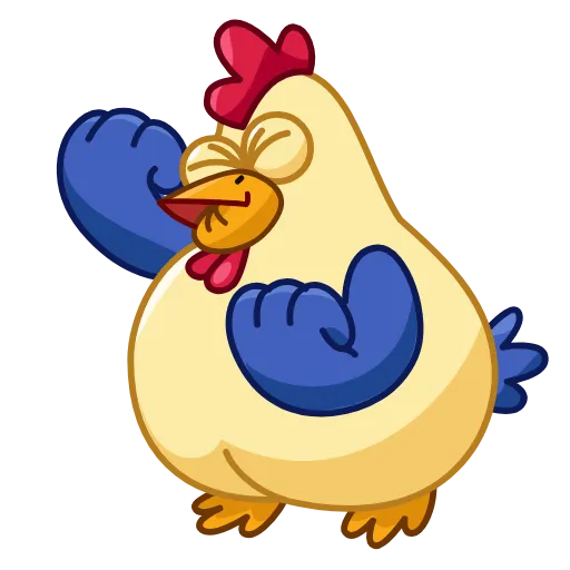 Стикер 25 😶 Chick - смайлы из набора стикеров с Шайтан курочкой