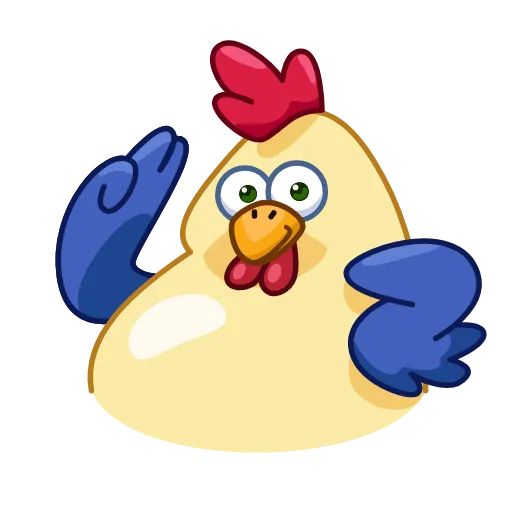 Стикер 5 😶 Chick - смайлы из набора стикеров с Шайтан курочкой