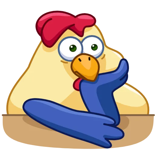 Стикер 24 😶 Chick - смайлы из набора стикеров с Шайтан курочкой