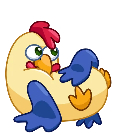 Стикер 9 😶 Chick - смайлы из набора стикеров с Шайтан курочкой