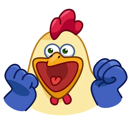 Стикер 14 😶 Chick - смайлы из набора стикеров с Шайтан курочкой