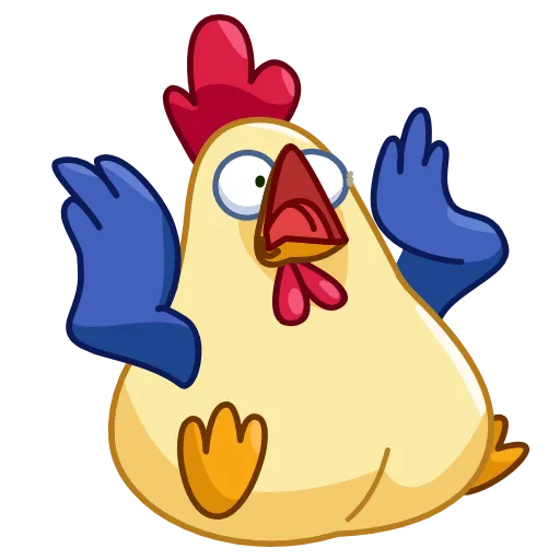 Стикер 4 😶 Chick - смайлы из набора стикеров с Шайтан курочкой