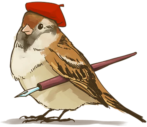 Стикерпак Chik Chirik the sparrow для Telegram