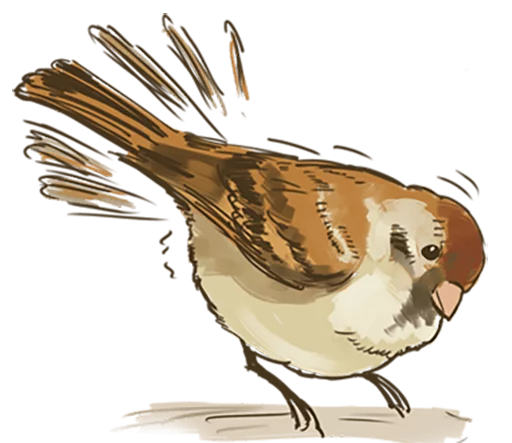 🐤 Стикер «Chik Chirik the sparrow» для Telegram