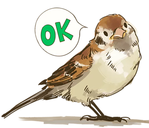 👌 Стикер «Chik Chirik the sparrow» для Telegram
