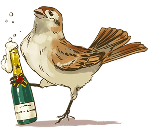 🍾 Стикер «Chik Chirik the sparrow» для Telegram