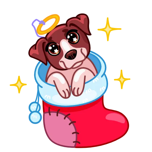 Стикер 11 Christmas Dogs