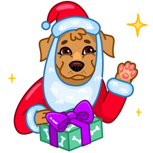 Стикер 5 Christmas Dogs