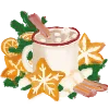 ☕️ Эмодзи «Зимние буквы и значки» для Telegram