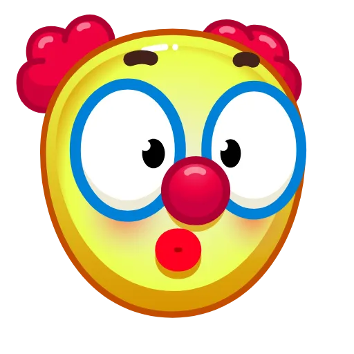 Стикер 30 Clown Emoji