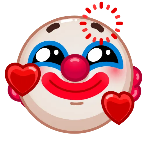 Стикер 6 Clown Emoji
