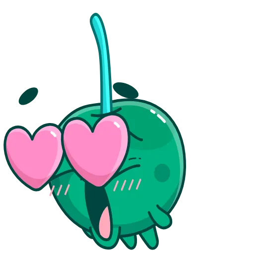 Стикер 14 👋 Colored Cherry Emoji - вишенка но в разных цветах