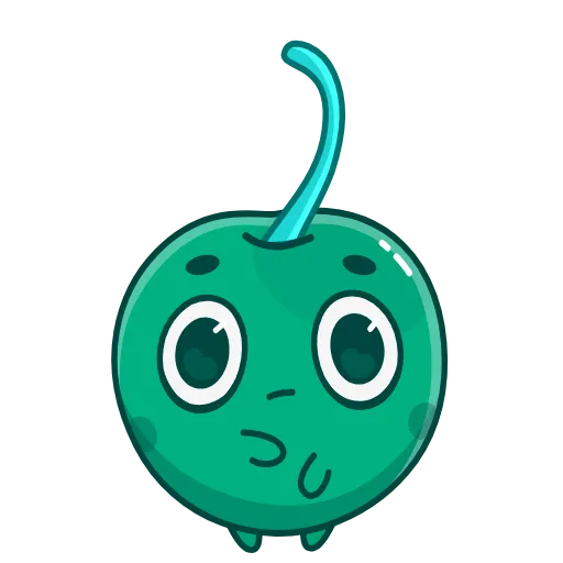 Стикер 26 👋 Colored Cherry Emoji - вишенка но в разных цветах
