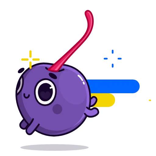 Стикер 53 👋 Colored Cherry Emoji - вишенка но в разных цветах