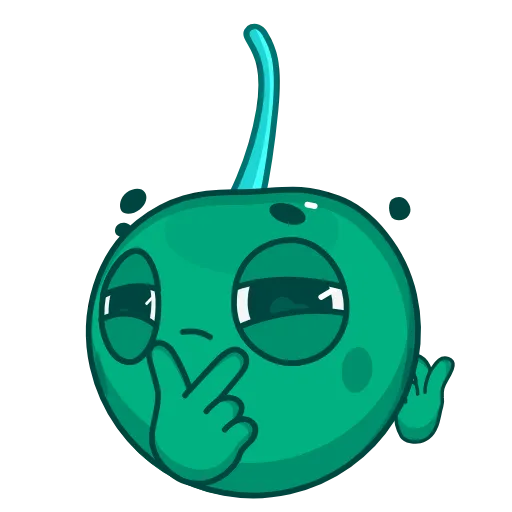 Стикер 22 👋 Colored Cherry Emoji - вишенка но в разных цветах