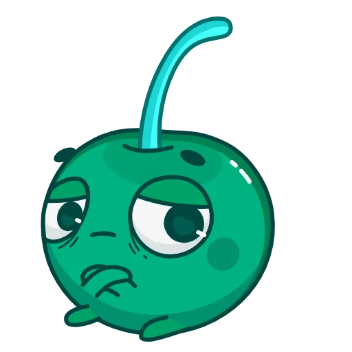 Стикер 19 👋 Colored Cherry Emoji - вишенка но в разных цветах