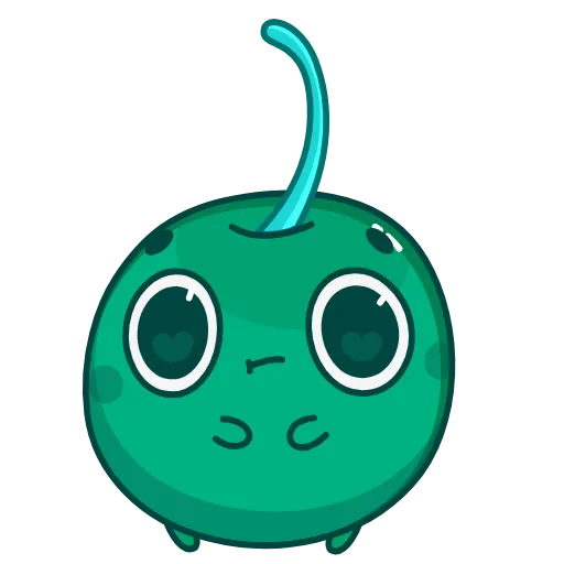 Стикер 8 👋 Colored Cherry Emoji - вишенка но в разных цветах