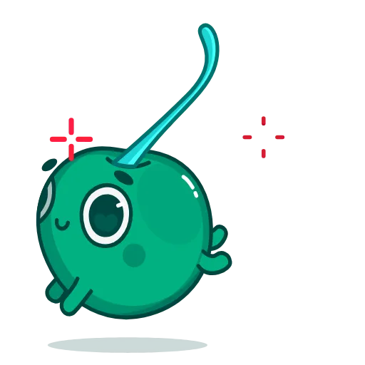 Стикер 27 👋 Colored Cherry Emoji - вишенка но в разных цветах