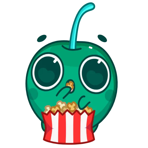 Стикер 17 👋 Colored Cherry Emoji - вишенка но в разных цветах