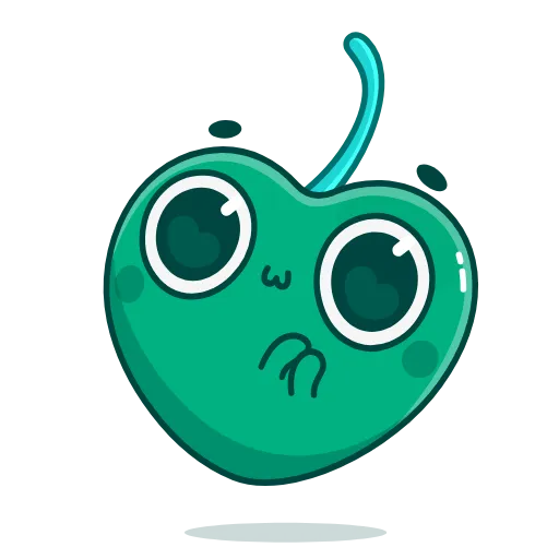 Стикер 21 👋 Colored Cherry Emoji - вишенка но в разных цветах