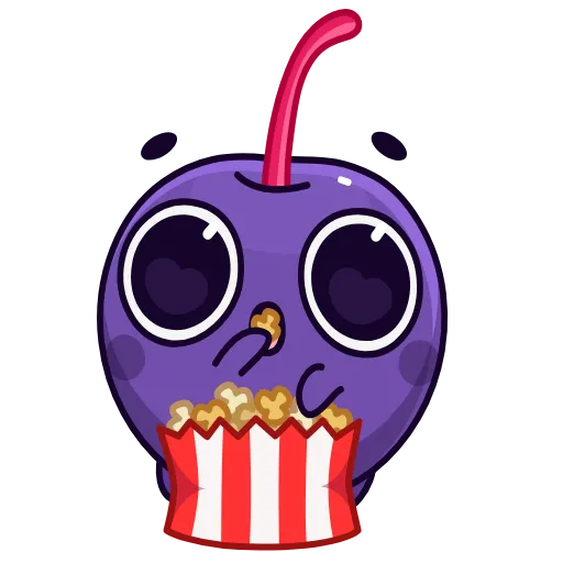 Стикер 50 👋 Colored Cherry Emoji - вишенка но в разных цветах