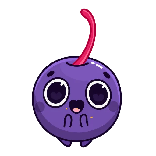 Стикер 49 👋 Colored Cherry Emoji - вишенка но в разных цветах