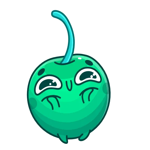 Стикер 16 👋 Colored Cherry Emoji - вишенка но в разных цветах