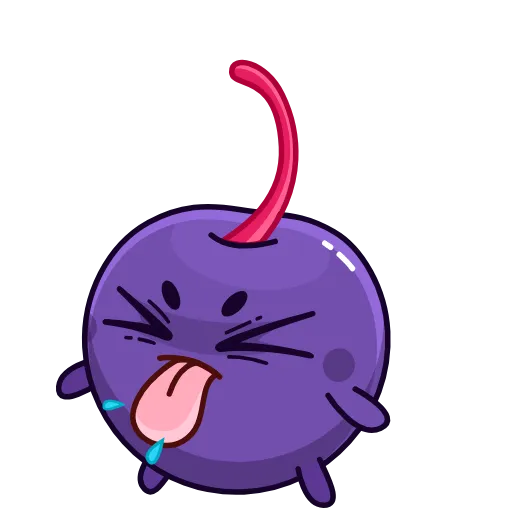 Стикер 47 👋 Colored Cherry Emoji - вишенка но в разных цветах