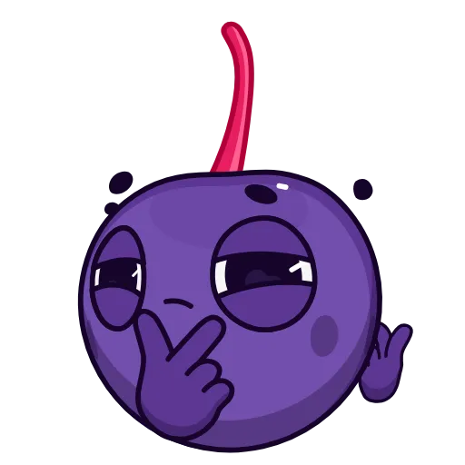 Стикер 45 👋 Colored Cherry Emoji - вишенка но в разных цветах