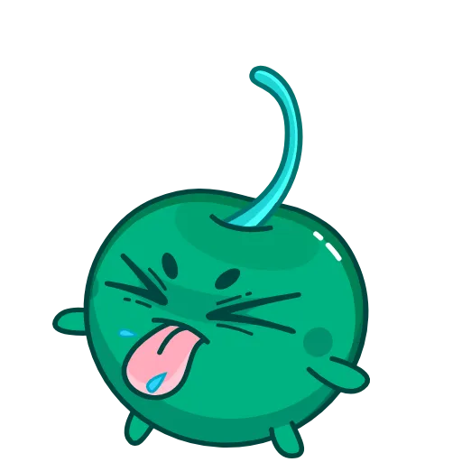 Стикер 15 👋 Colored Cherry Emoji - вишенка но в разных цветах