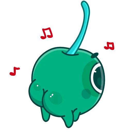 Стикер 7 👋 Colored Cherry Emoji - вишенка но в разных цветах