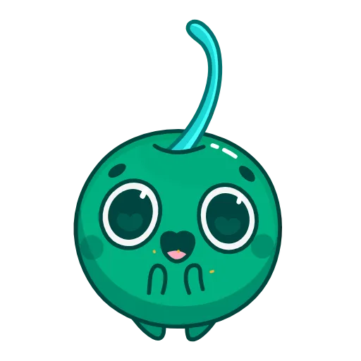 Стикер 25 👋 Colored Cherry Emoji - вишенка но в разных цветах