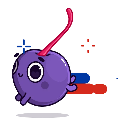 Стикер 52 👋 Colored Cherry Emoji - вишенка но в разных цветах