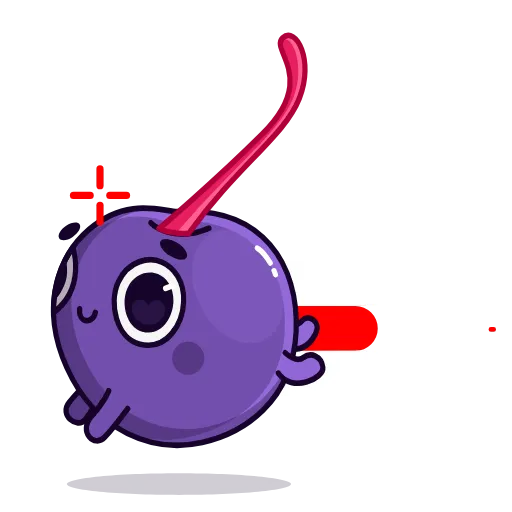 Стикер 54 👋 Colored Cherry Emoji - вишенка но в разных цветах