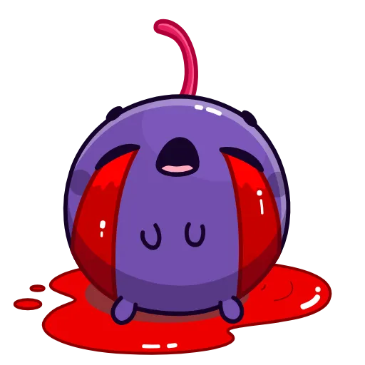 Стикер 42 👋 Colored Cherry Emoji - вишенка но в разных цветах