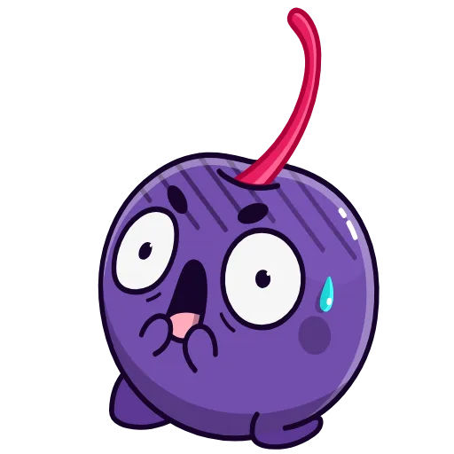 Стикер 34 👋 Colored Cherry Emoji - вишенка но в разных цветах