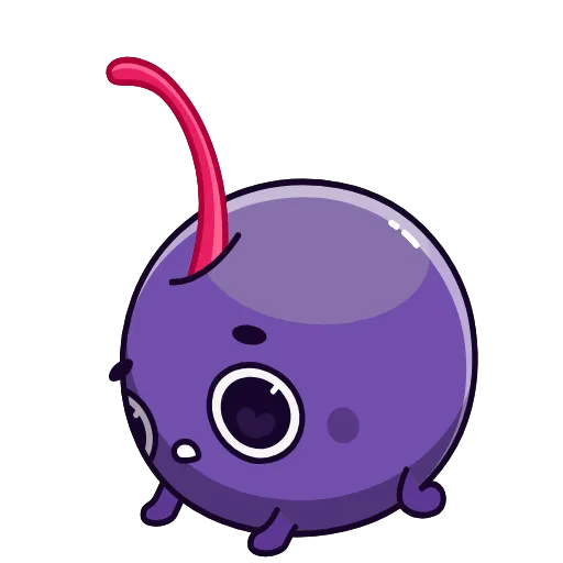 Стикер 43 👋 Colored Cherry Emoji - вишенка но в разных цветах