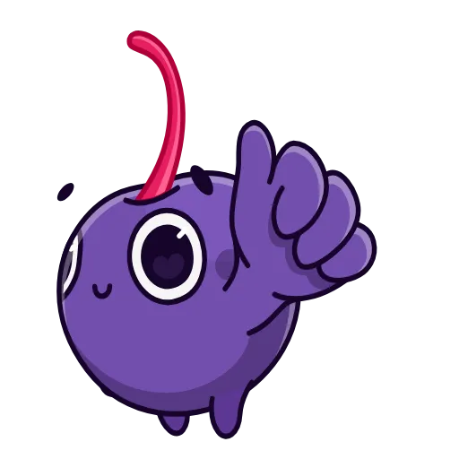 Стикер 33 👋 Colored Cherry Emoji - вишенка но в разных цветах