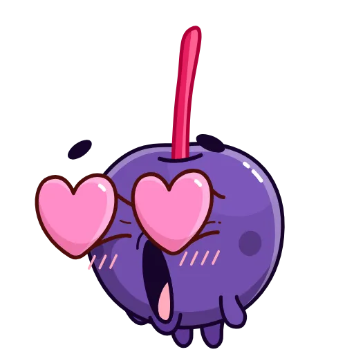 Стикер 46 👋 Colored Cherry Emoji - вишенка но в разных цветах