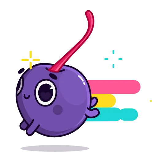 Стикер 51 👋 Colored Cherry Emoji - вишенка но в разных цветах