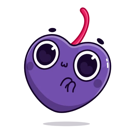 Стикер 40 👋 Colored Cherry Emoji - вишенка но в разных цветах