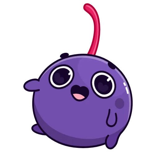 Стикер 35 👋 Colored Cherry Emoji - вишенка но в разных цветах