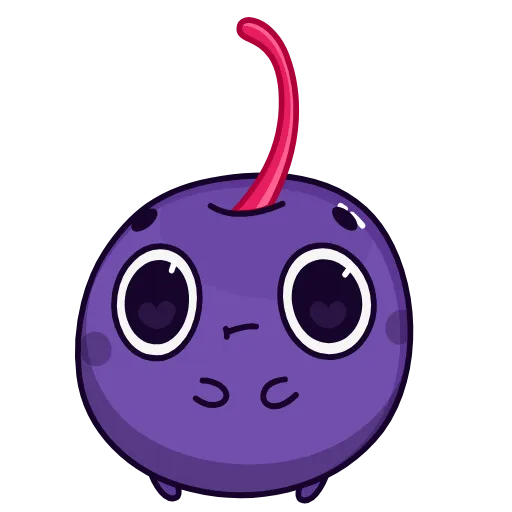 Стикер 38 👋 Colored Cherry Emoji - вишенка но в разных цветах