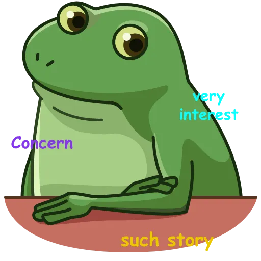 Стикер 7 Concerned Froge