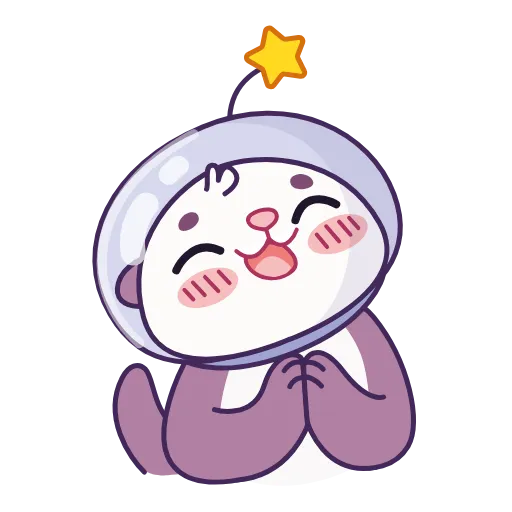 Стикер 13 🥰 Анимированный набор эмоджи с космо Выдрой