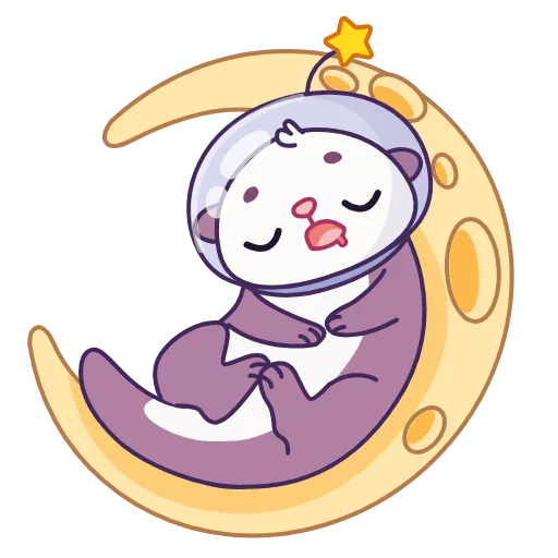 Стикер 16 🥰 Анимированный набор эмоджи с космо Выдрой