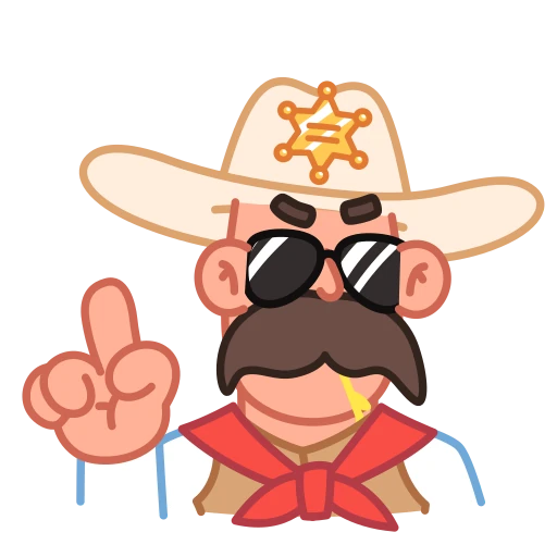☝️ Стикер «Cowboy» для Telegram