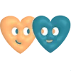 💙 Эмодзи «Буквы бирюзовые и бежевые, эмодзи» для Telegram